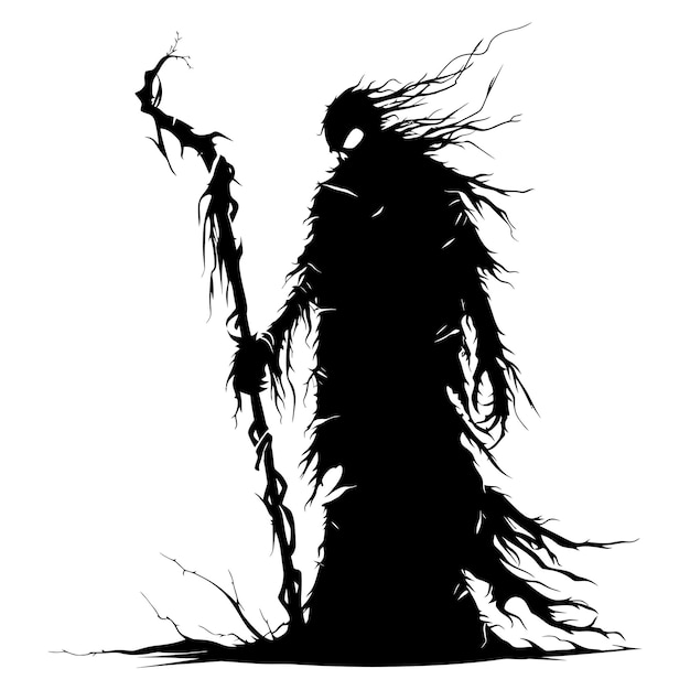 Silhouette undead lich black color only full body