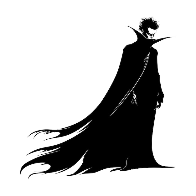 Silhouette vampire black color only full body