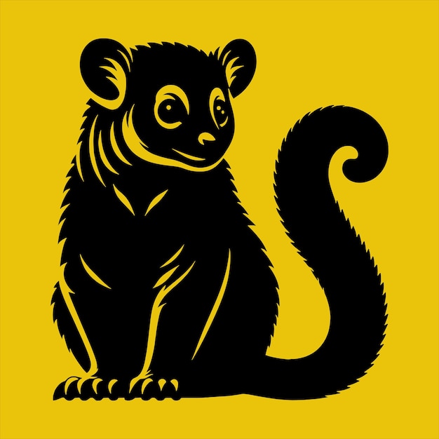 Silhouette Vector design of a Kinkajou