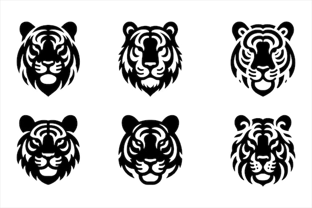 Silhouette Vector design of a Tiger Icon 01