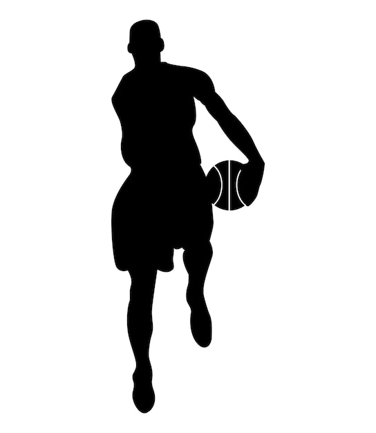 Vettore illustrazione di vettore della siluetta del giocatore di pallacanestro