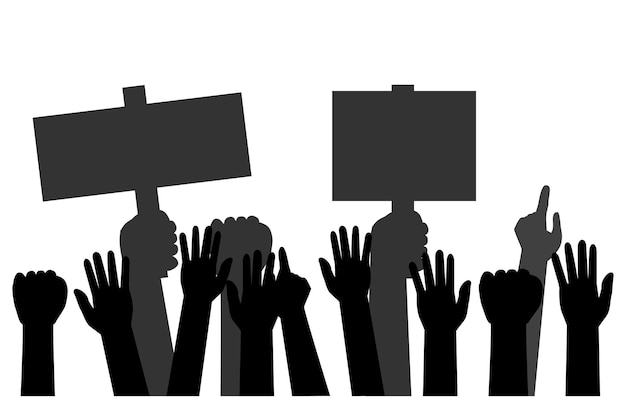 Silhouette vector illustration for demonstration or protest