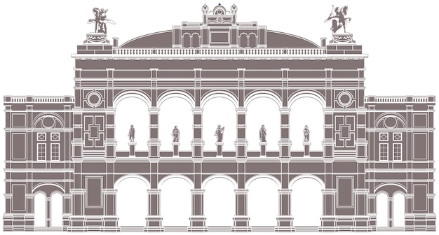 Vector silhouette of vienna opera house