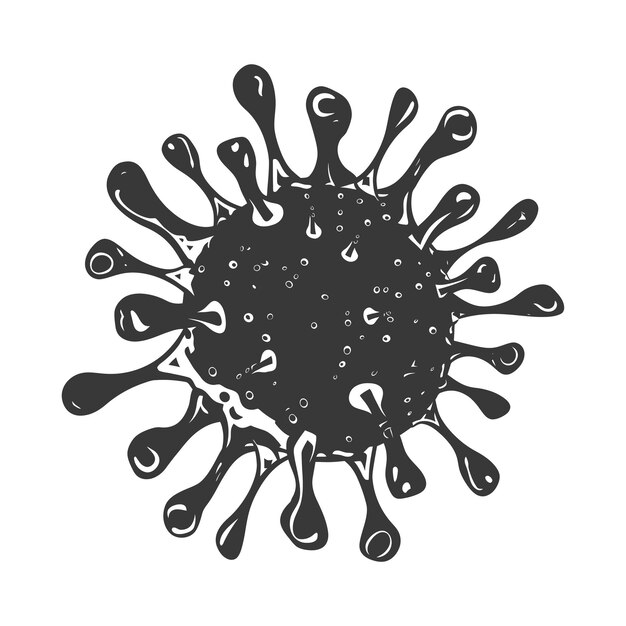 Vector silhouette virus black color only full body