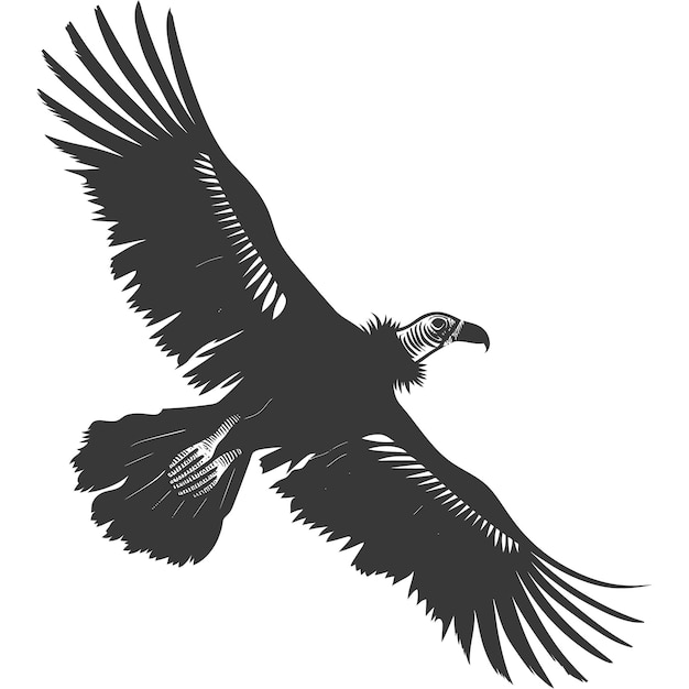 Silhouette vulture bird animal fly black color only