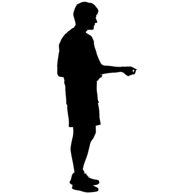 Silhouette of a walking man on a white background