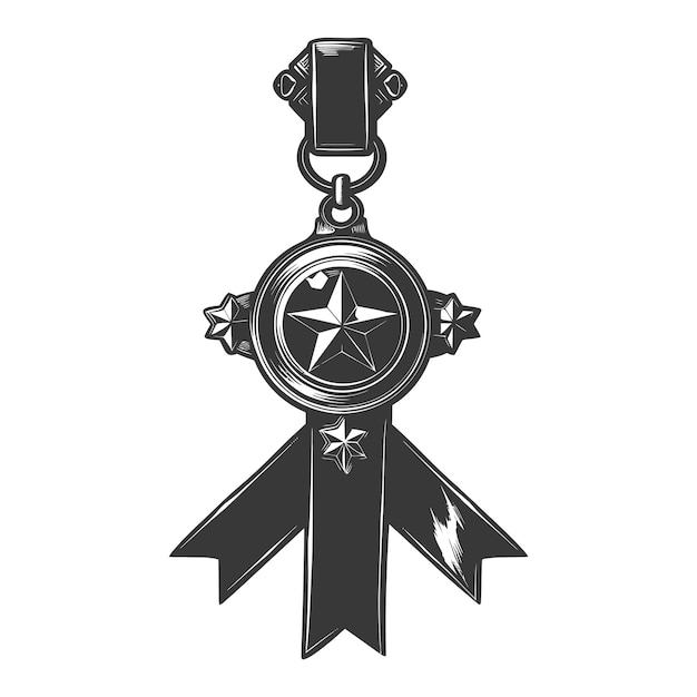 Silhouette war medal of honor black color only
