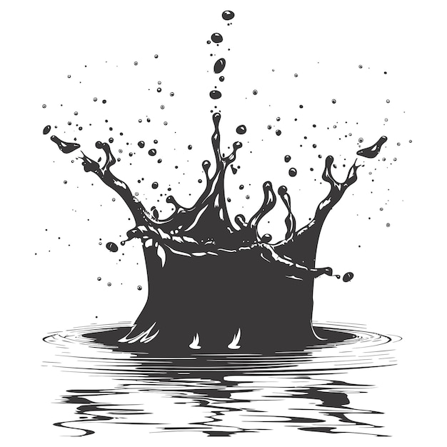 Vector silhouette water splash black color only