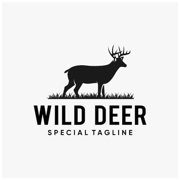 Vector silhouette will deer logo inspirations