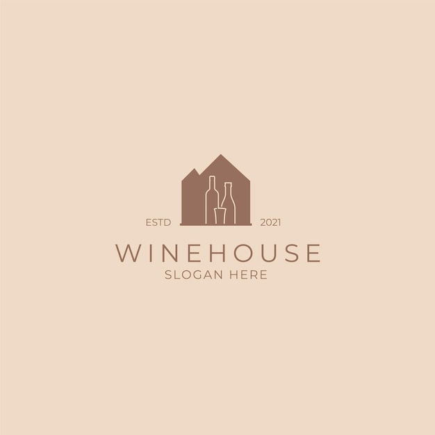 Silhouette of wine house logo design01