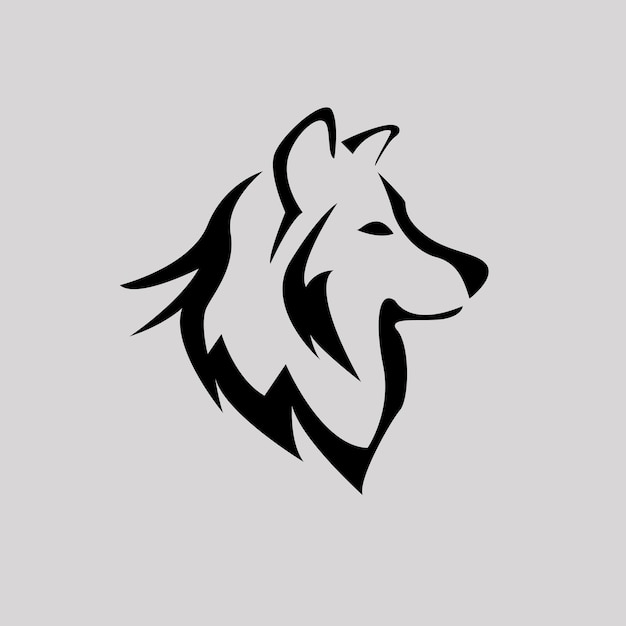 Silhouette wolf logo design inspiration