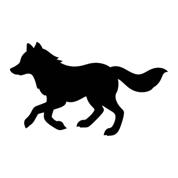 Vector silhouette of a wolf vector illustration