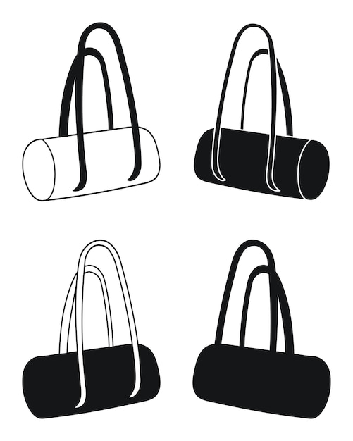 Vector silhouette of a woman bag handbag purse clutch luggage baggage
