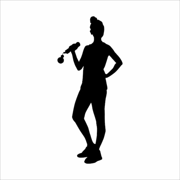 Silhouette of a woman doing fitness