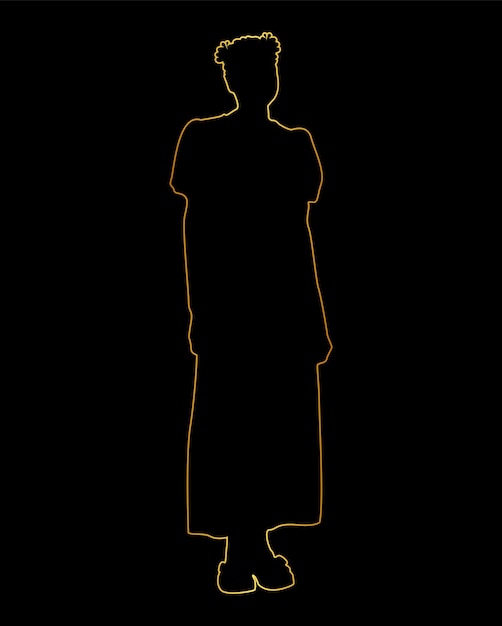 Vector a silhouette of a woman in a dress is shown against a black background.