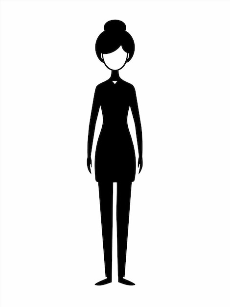 Vector a silhouette of a woman in a dress that says quot the silhouette of a woman quot