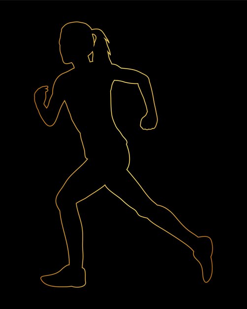 A silhouette of a woman is shown against a black background.