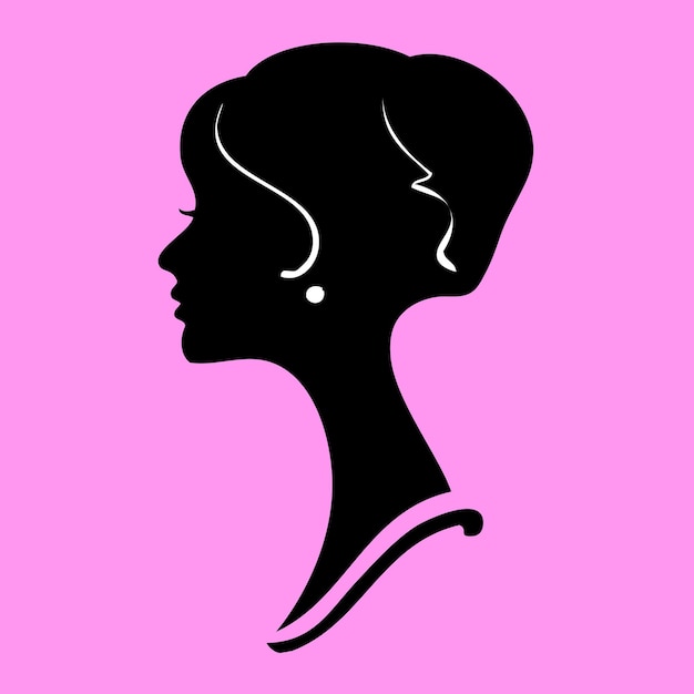 Silhouette of Woman Shadow Vector Woman face vector