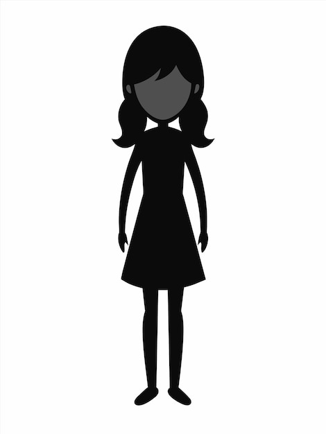 a silhouette of a woman with a black dress on it