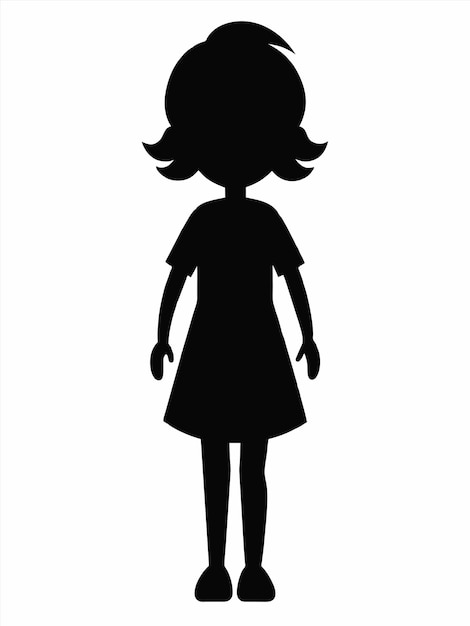 a silhouette of a woman with a dress on it