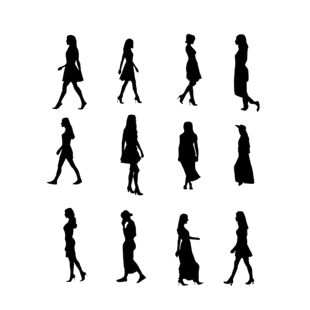 Silhouette Women in Dress Attire