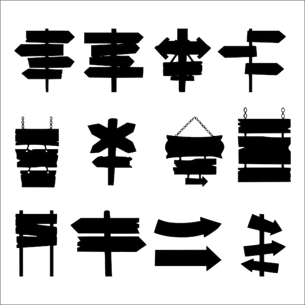 シルエット木のサインアイコンベクトル