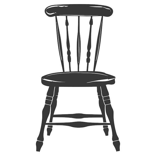 Vector silhouette wooden chair black color only