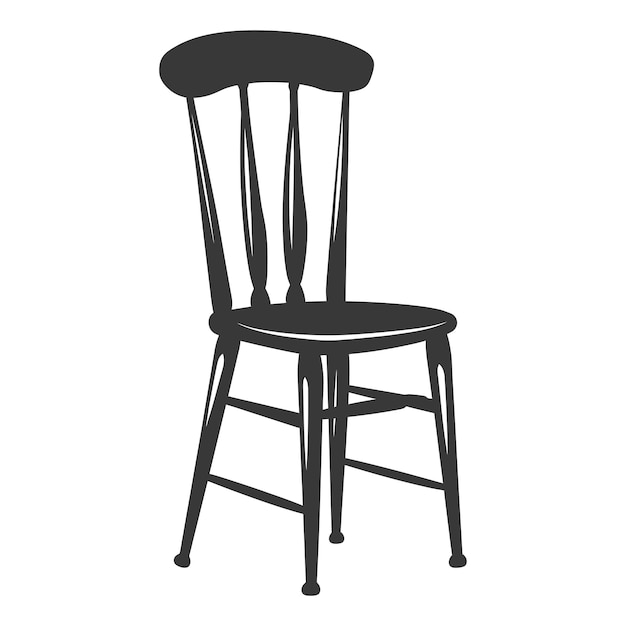 Vector silhouette wooden chair black color only