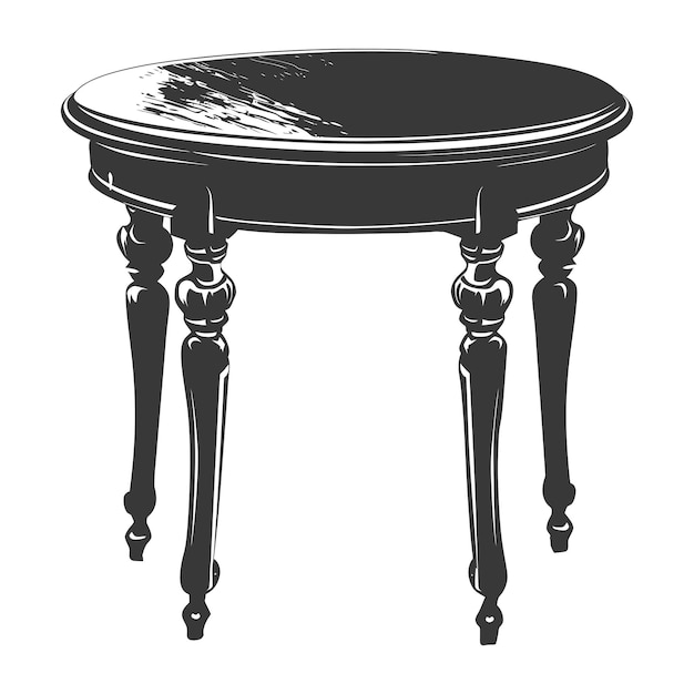 Vector silhouette wooden table black color only