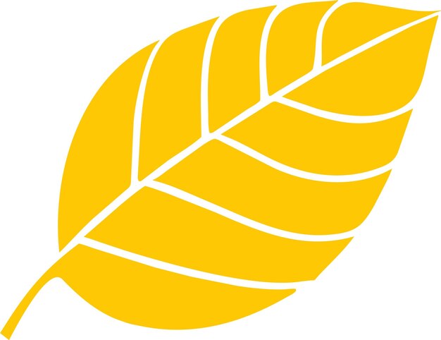 Vector silhouette of yellow autumn tree leaf icon in flat style vector illustration