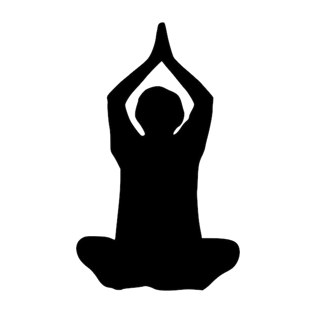 silhouette yoga vector illustration