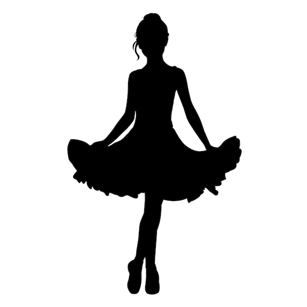 Silhouette of young girl dancer