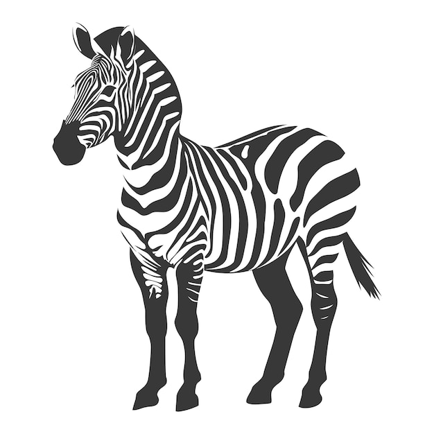 Vettore silhouette zebra animale solo colore nero