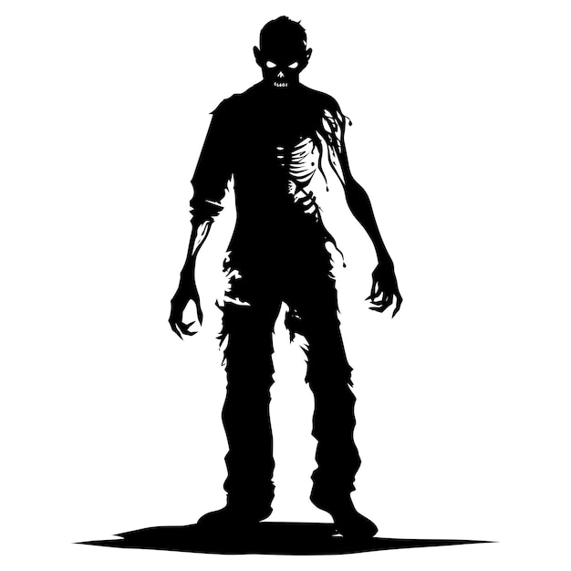 Silhouette zombie black color only full body