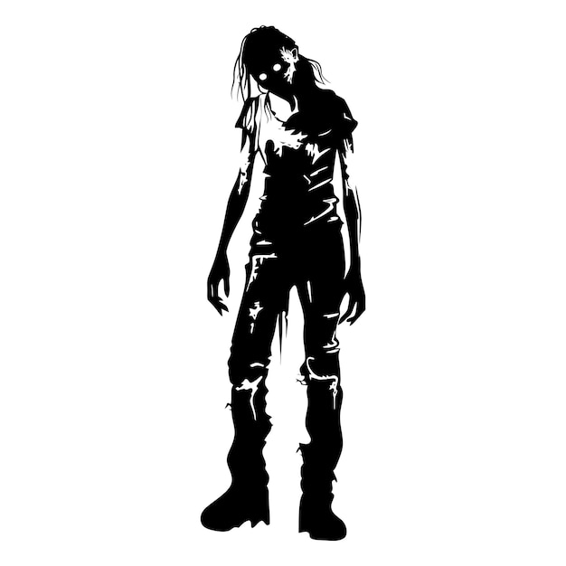 Silhouette zombie women black color only full body