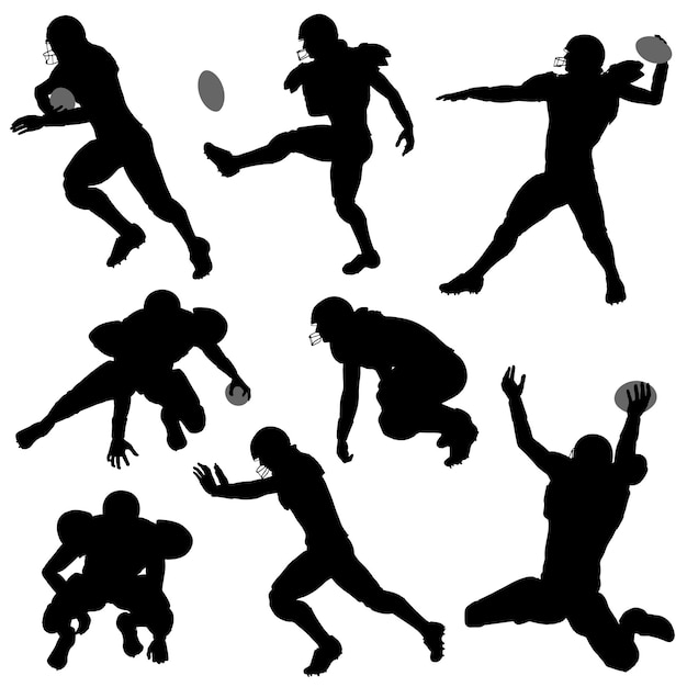 Silhouetten american football-spelers