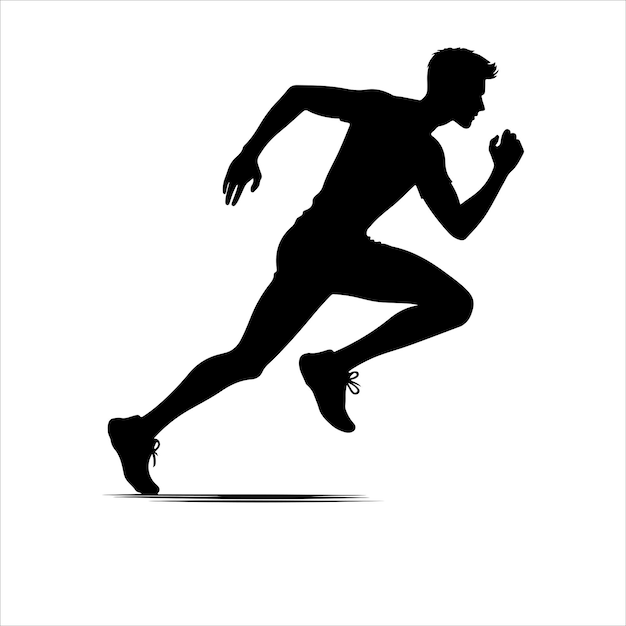 Silhouetten hardlopers op sprint mannen vector Zwarte silhouetten hardloopers sprint mannen op witte achtergrond