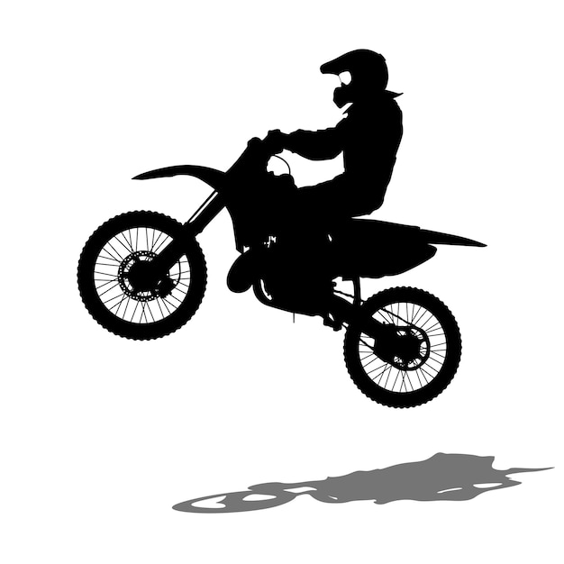 Silhouetten Ruiter neemt deel aan motorcross kampioenschap Vector illustratie