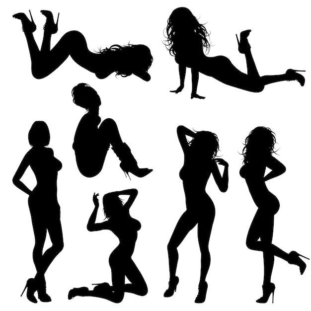 Silhouetten sexy meisje