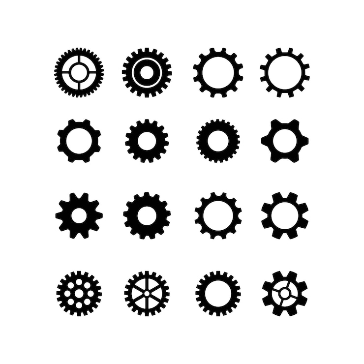Vector silhouetten van de uitrusting zwarte vectorpictogrammen