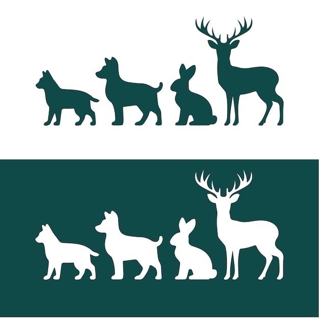 Silhouetten van dieren