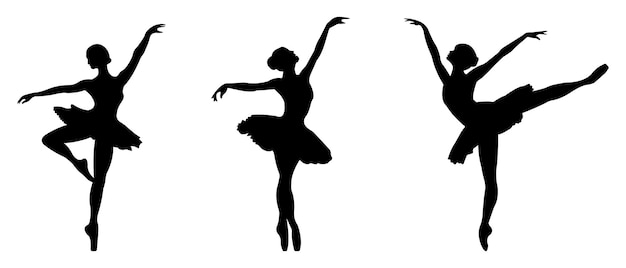 Vector silhouetten van een balletdanser