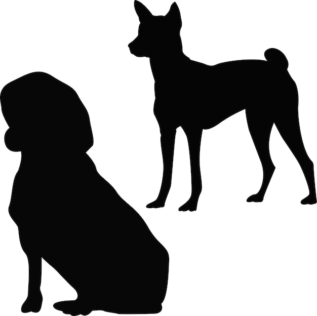 Silhouetten van een hond