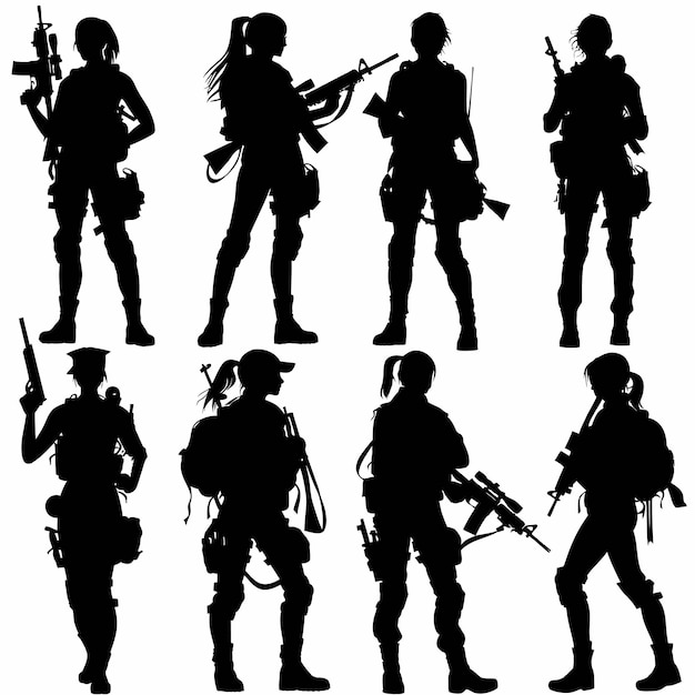 Silhouetten van soldaten