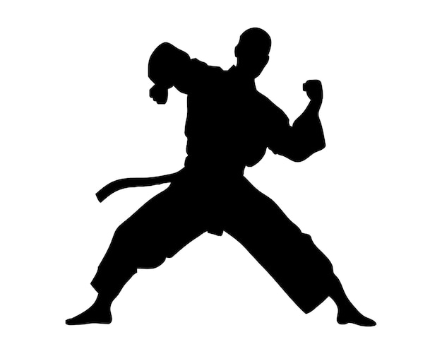 Silhouetten van vechtkunsten meester vector illustratie