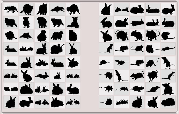 silhouettes of animals AnimalsZoo animals collection African animals silhouette