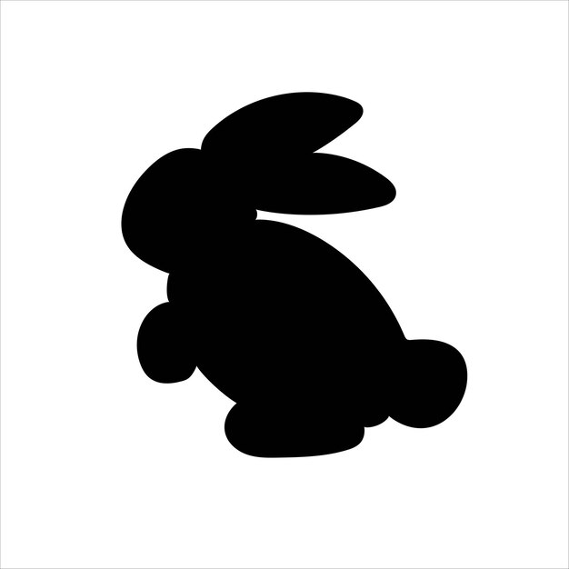 Vettore silhouette di conigli isolati su uno sfondo bianco