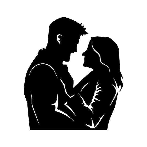 Silhouettes of couple