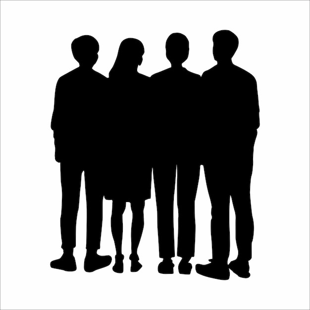 Silhouettes of four brothers and sisters