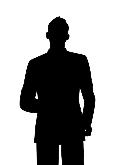 Silhouettes of man professional people in suits